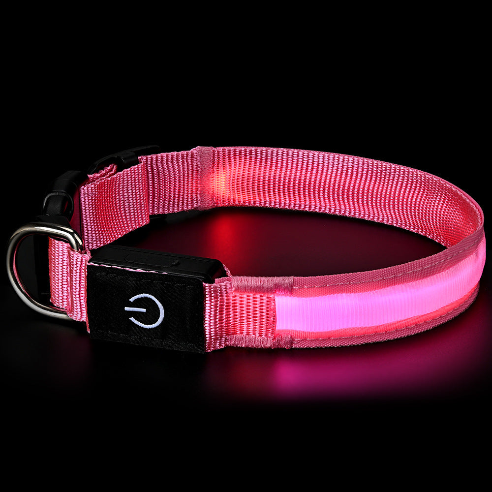 Pet charging and glowing collar