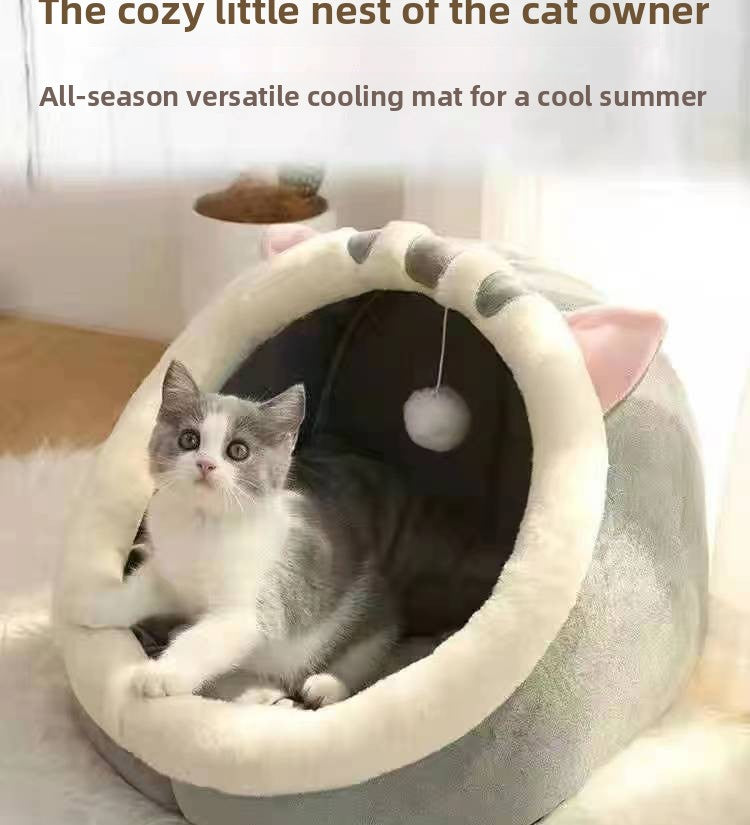 Semi-Enclosed Pet Bed