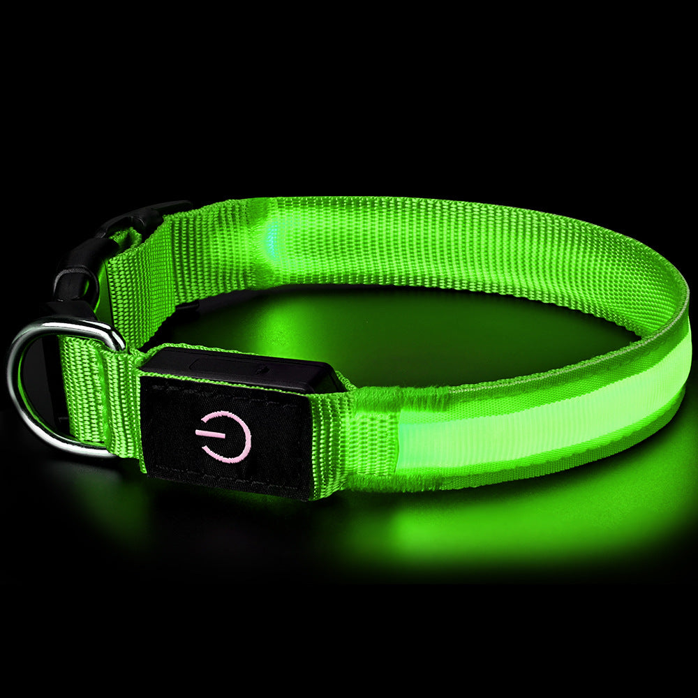 Pet charging and glowing collar