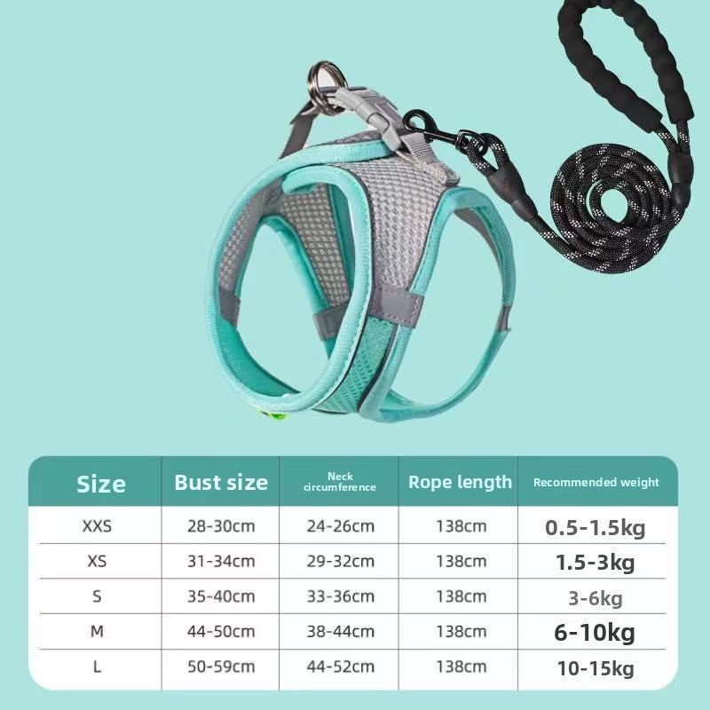 Adjustable Reflective Dog Harness Vest with Leash