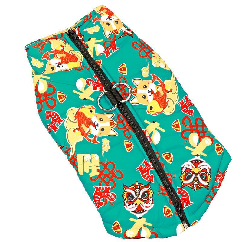 Dog thickened warm windproof cotton vest