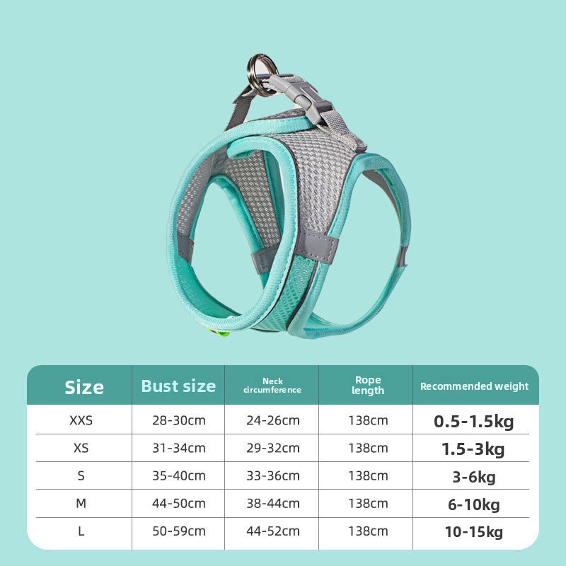 Adjustable Reflective Dog Harness Vest with Leash