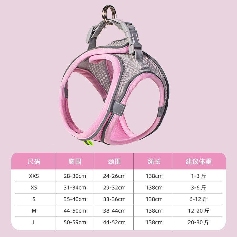 Adjustable Reflective Dog Harness Vest with Leash